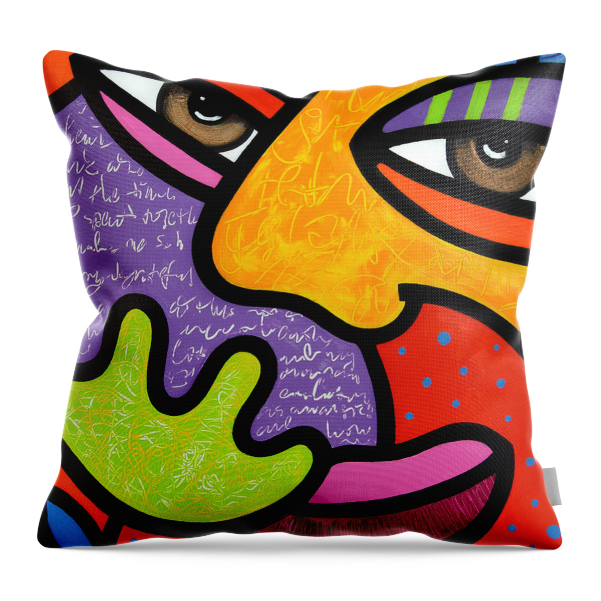 Eyes Throw Pillow featuring the painting Maxine by Steven Scott