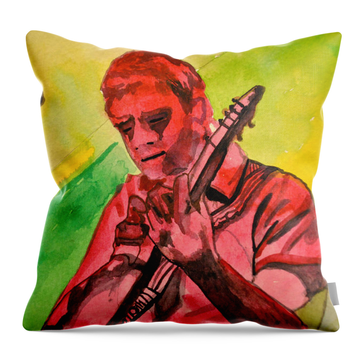 Umphrey's Mcgee Throw Pillow featuring the painting Melody in Red by Patricia Arroyo