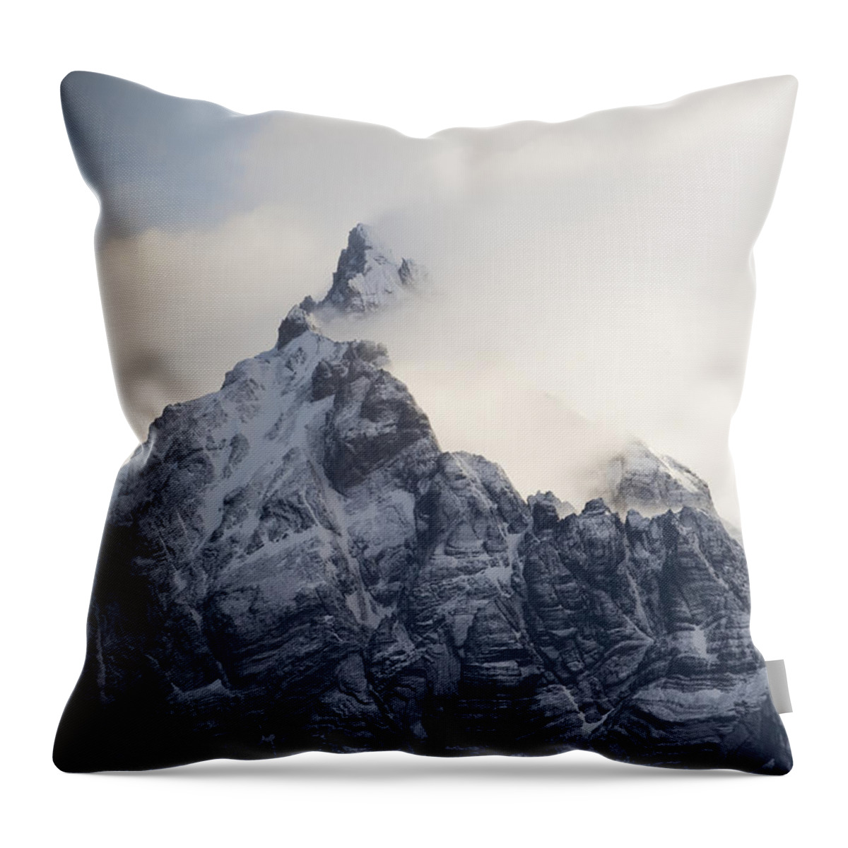 00429501 Throw Pillow featuring the photograph Mountain Peak In The Salvesen Range by Flip Nicklin