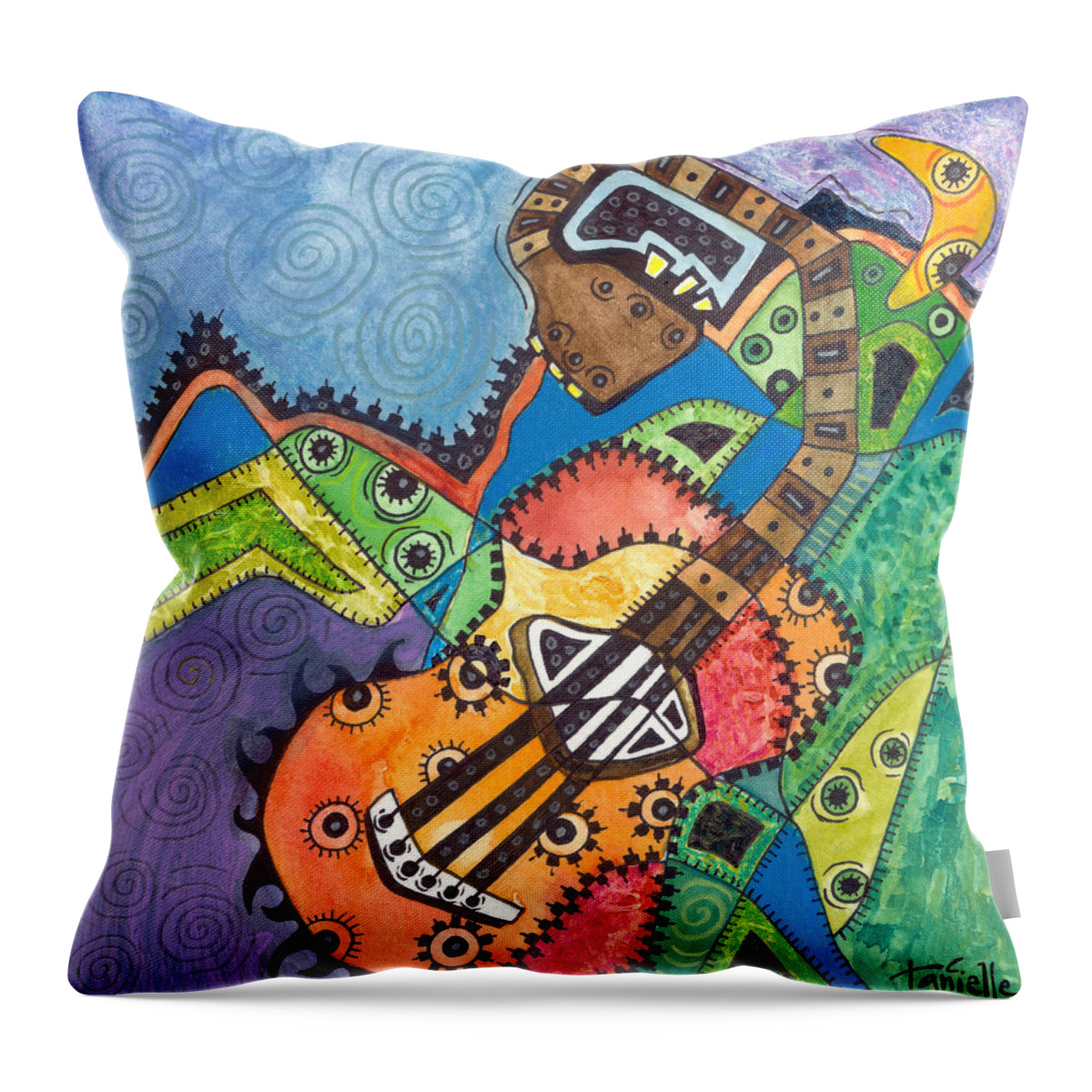 Music Throw Pillow featuring the painting Music to My Eyes by Tanielle Childers