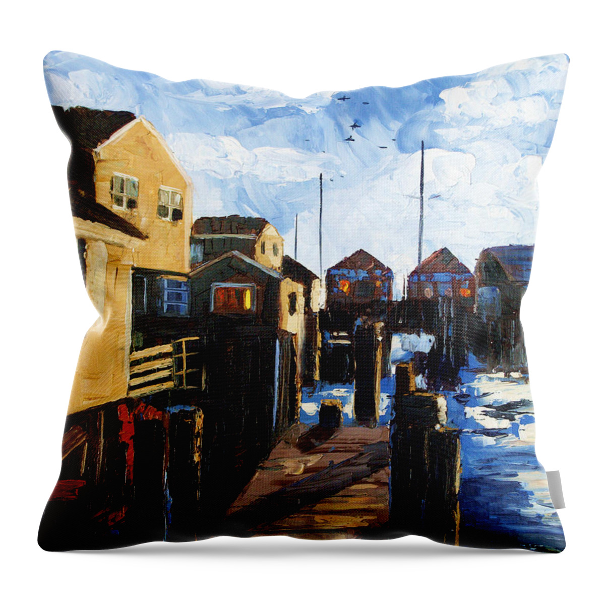 Nantucket Framed Prints Throw Pillow featuring the painting Nantucket by Anthony Falbo