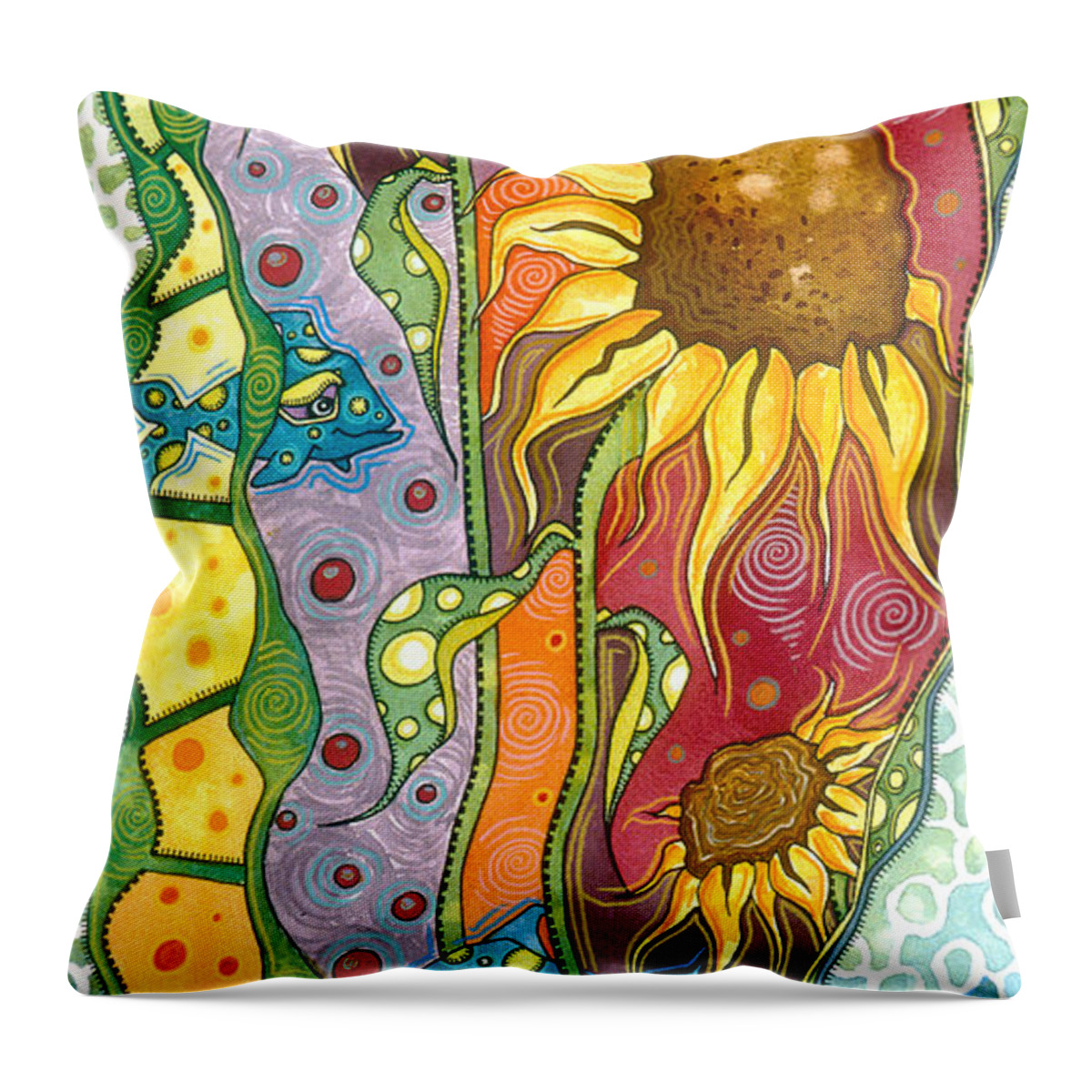 Sunflowers Throw Pillow featuring the painting Ocean Dreams by Tanielle Childers
