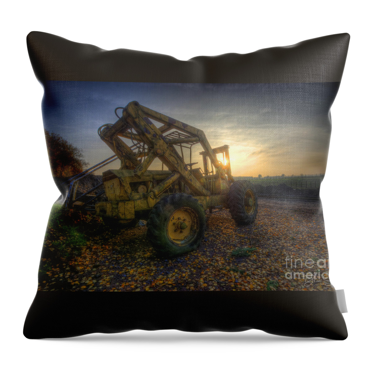 Art Throw Pillow featuring the photograph Oldskool Forklift by Yhun Suarez