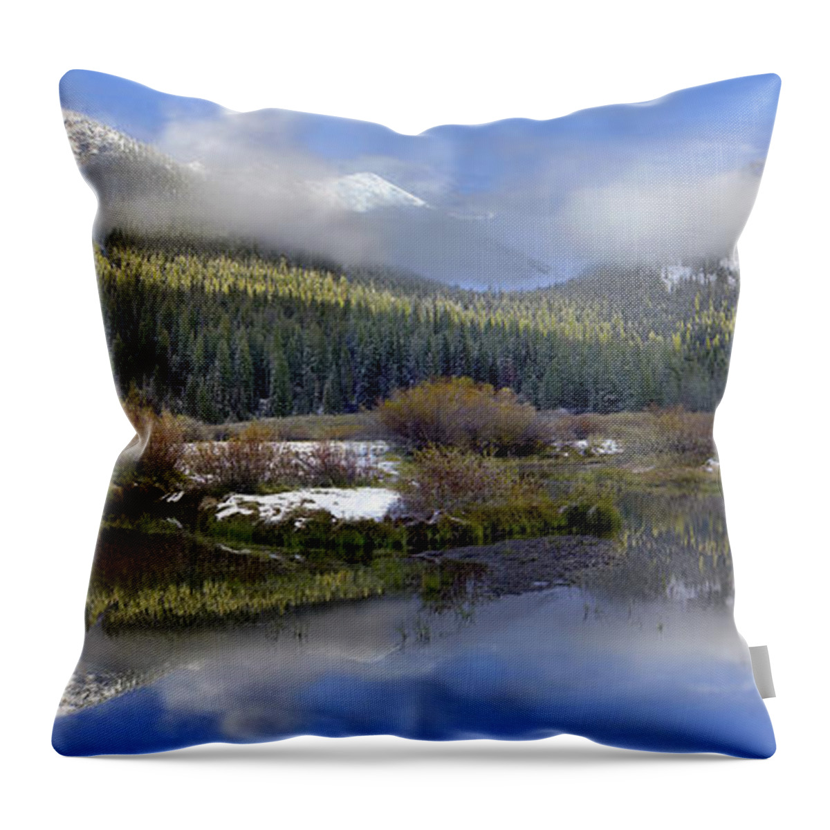 00175165 Throw Pillow featuring the photograph Panoramic View Of The Pioneer Mountains by Tim Fitzharris