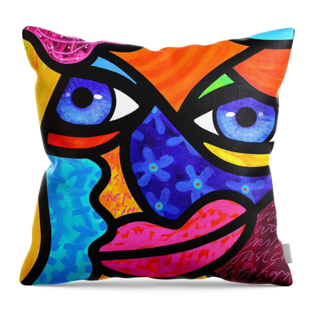 Abstract Throw Pillow featuring the painting Pull Yourself Together by Steven Scott