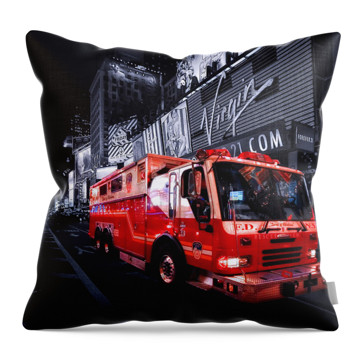 Fire Throw Pillow featuring the photograph Rescue Me by Evelina Kremsdorf