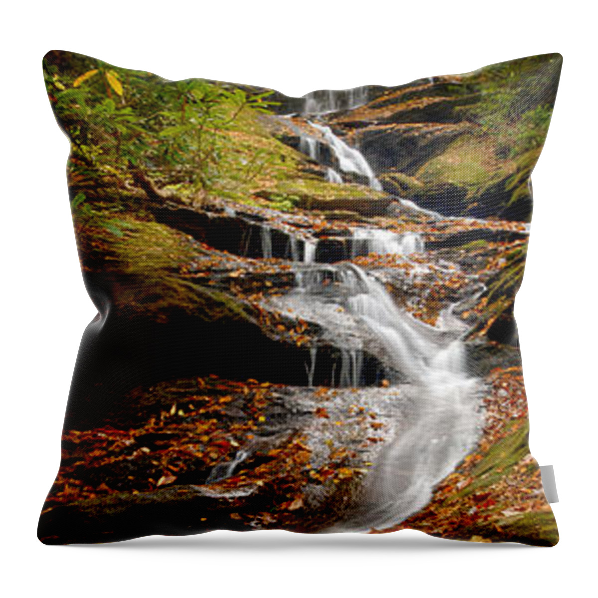 Autumn Throw Pillow featuring the photograph Roaring Fork Falls by Joye Ardyn Durham