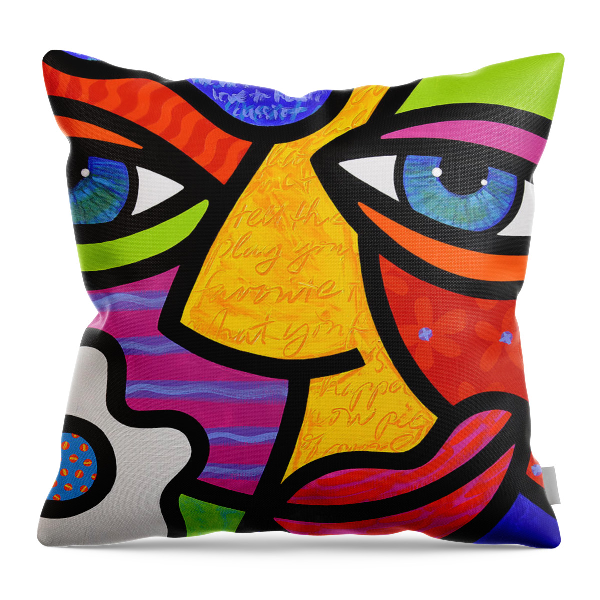 Eyes Throw Pillow featuring the painting Sabrina Starr by Steven Scott