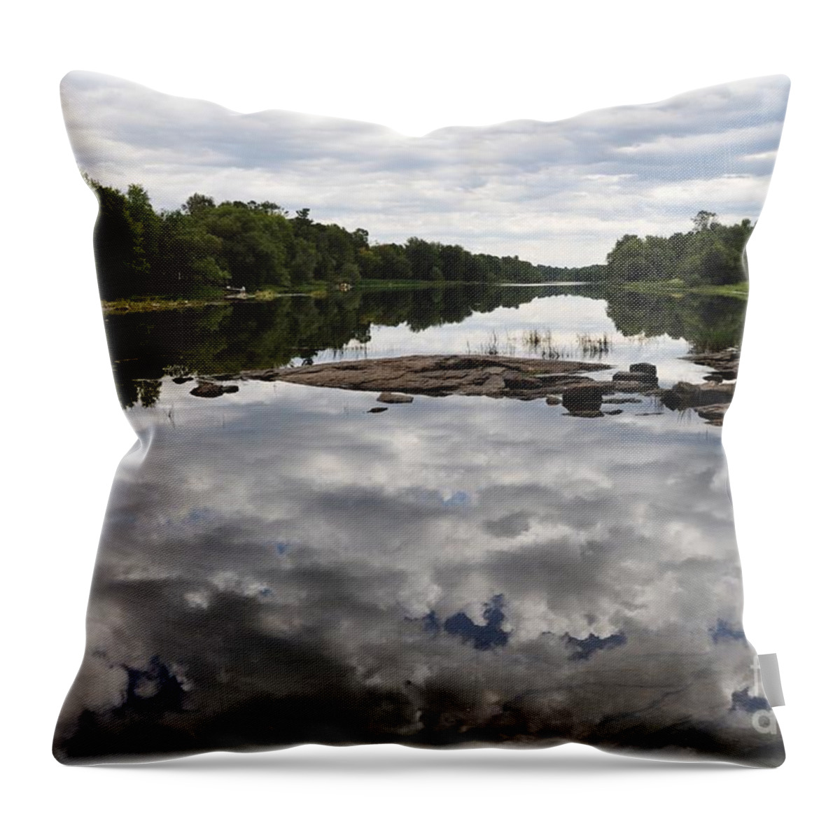 Reflection Throw Pillow featuring the photograph Sky in the Water by Cheryl Baxter