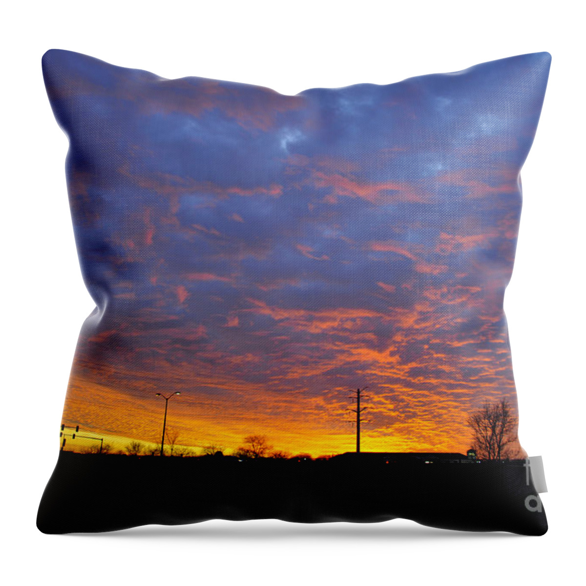 Red Sky Throw Pillow featuring the photograph Sky on Fire by Dejan Jovanovic