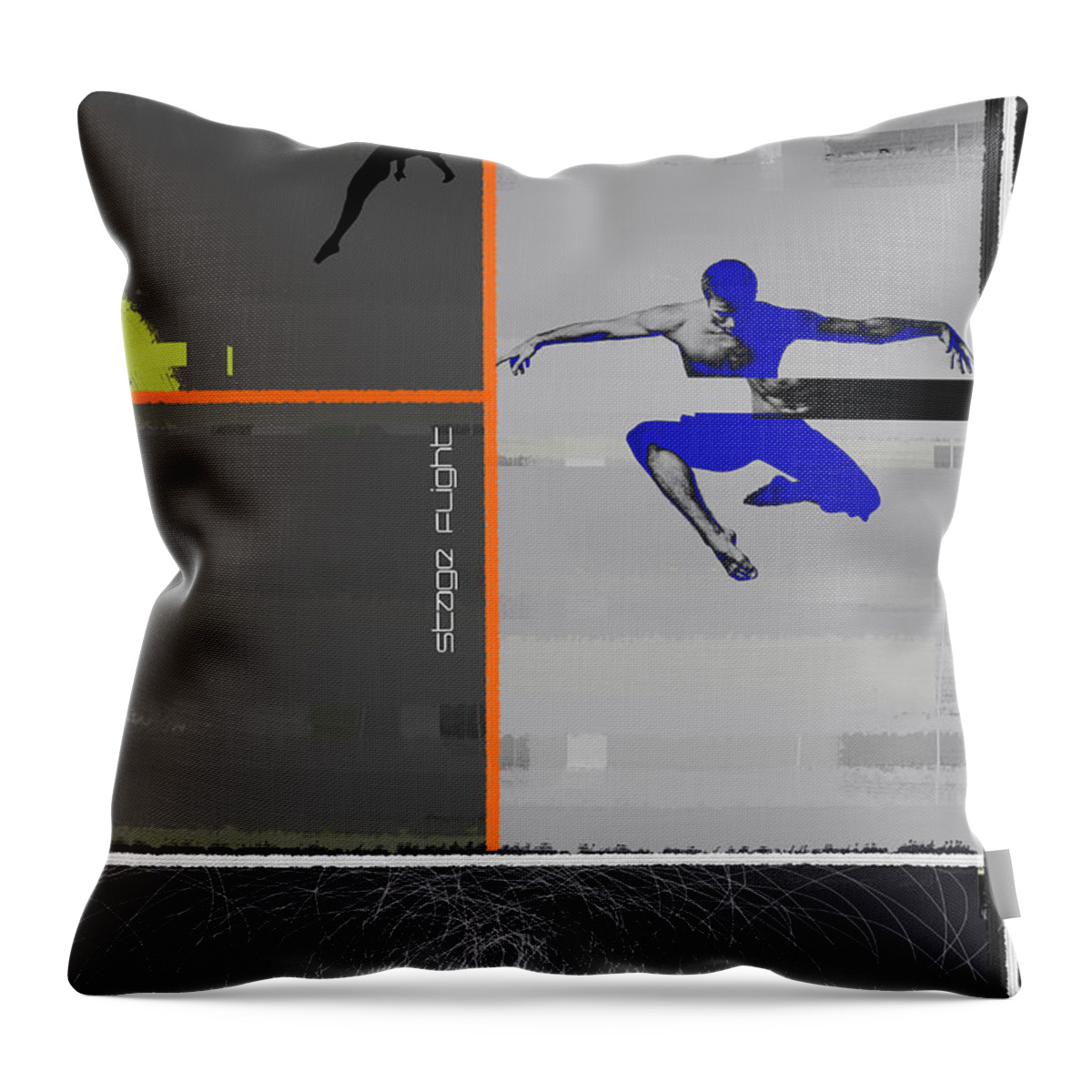 Dancer Throw Pillow featuring the painting Stage Flight by Naxart Studio