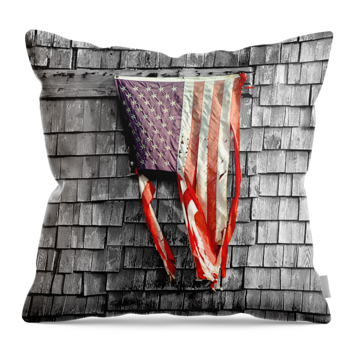 Flag Throw Pillow featuring the photograph State of The Union by Cathy Kovarik