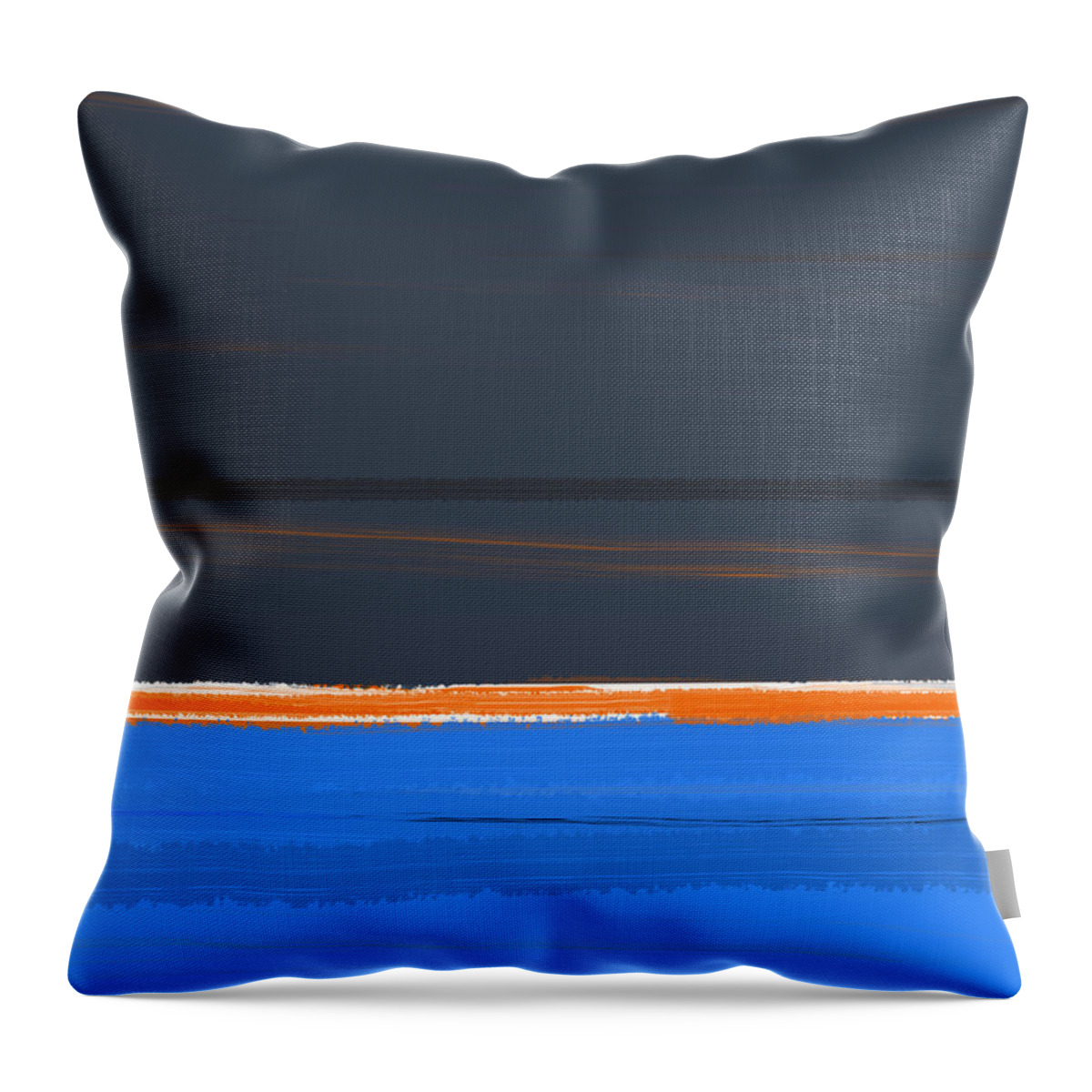 Abstract Throw Pillow featuring the painting Stripe Orange by Naxart Studio