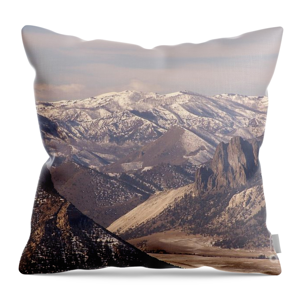 Mountains Throw Pillow featuring the photograph Sunlight Splendor by Dorrene BrownButterfield