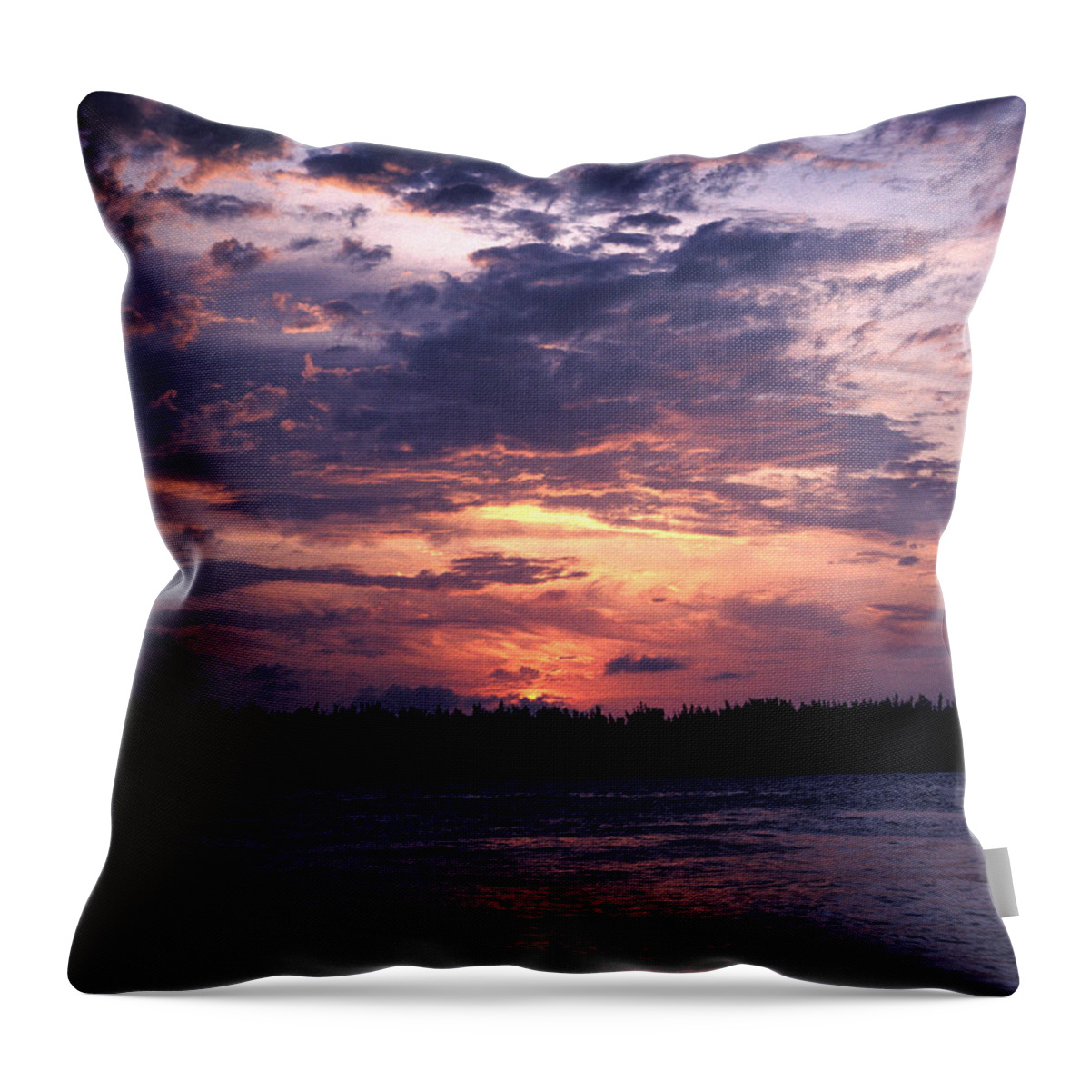 Sea Throw Pillow featuring the photograph Sunset Off Mallory Square 14S by Gerry Gantt