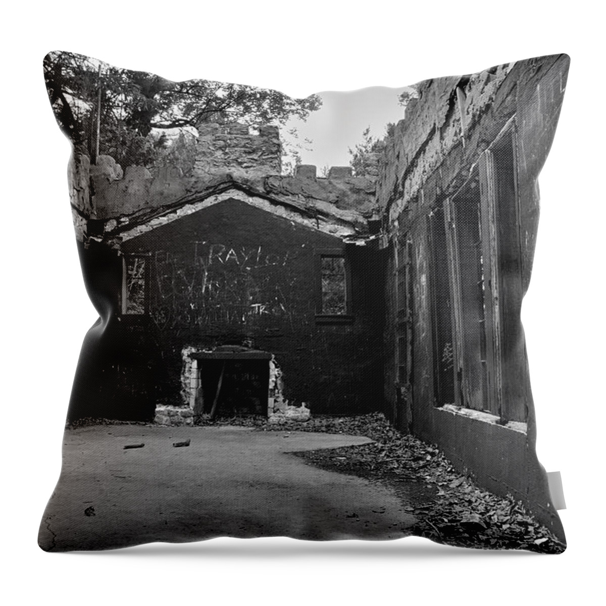 Buildings Throw Pillow featuring the photograph Talking Walls by Ron Cline
