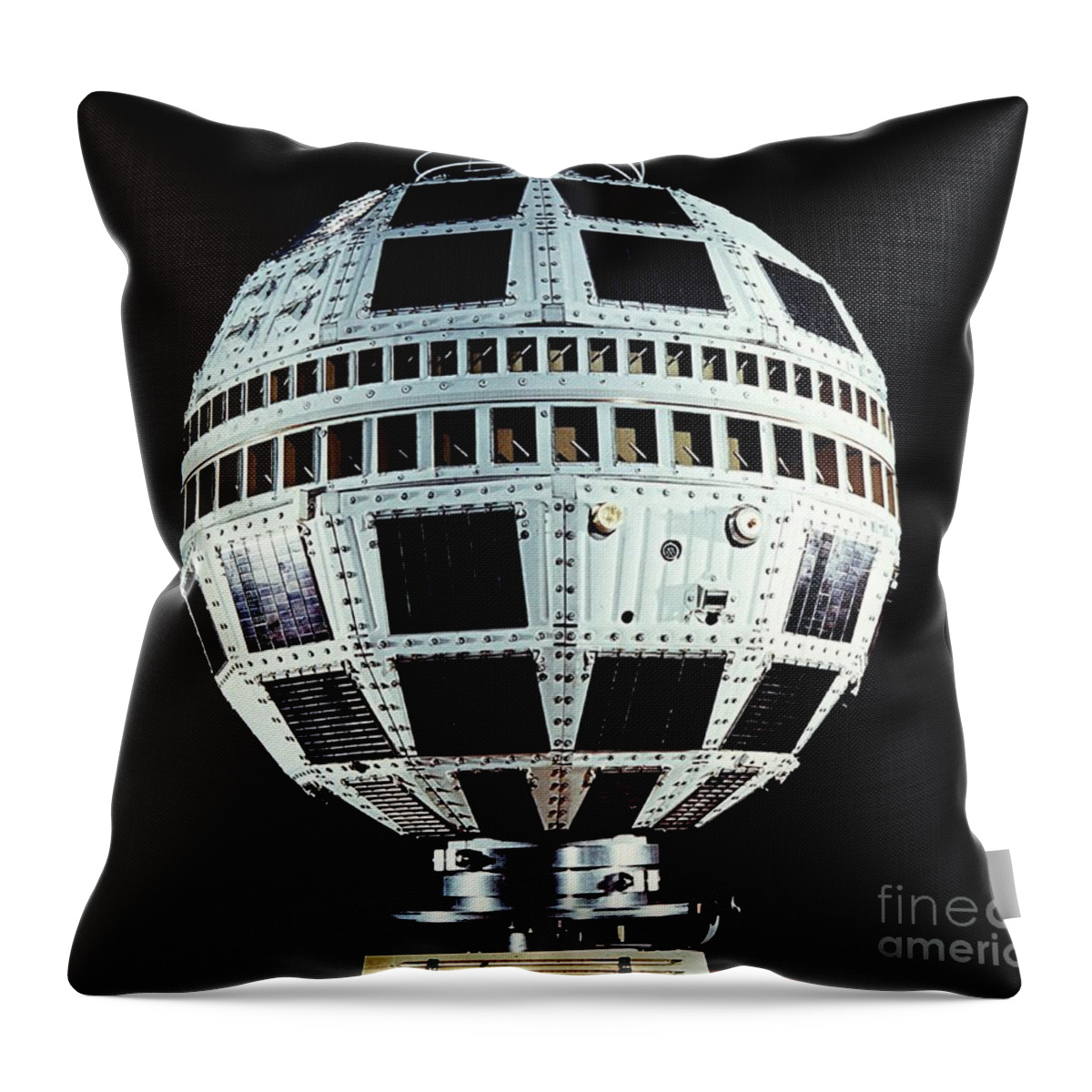Communication Throw Pillow featuring the photograph Telstar 1 Before Launch by Alcatel-Lucent/Bell Labs