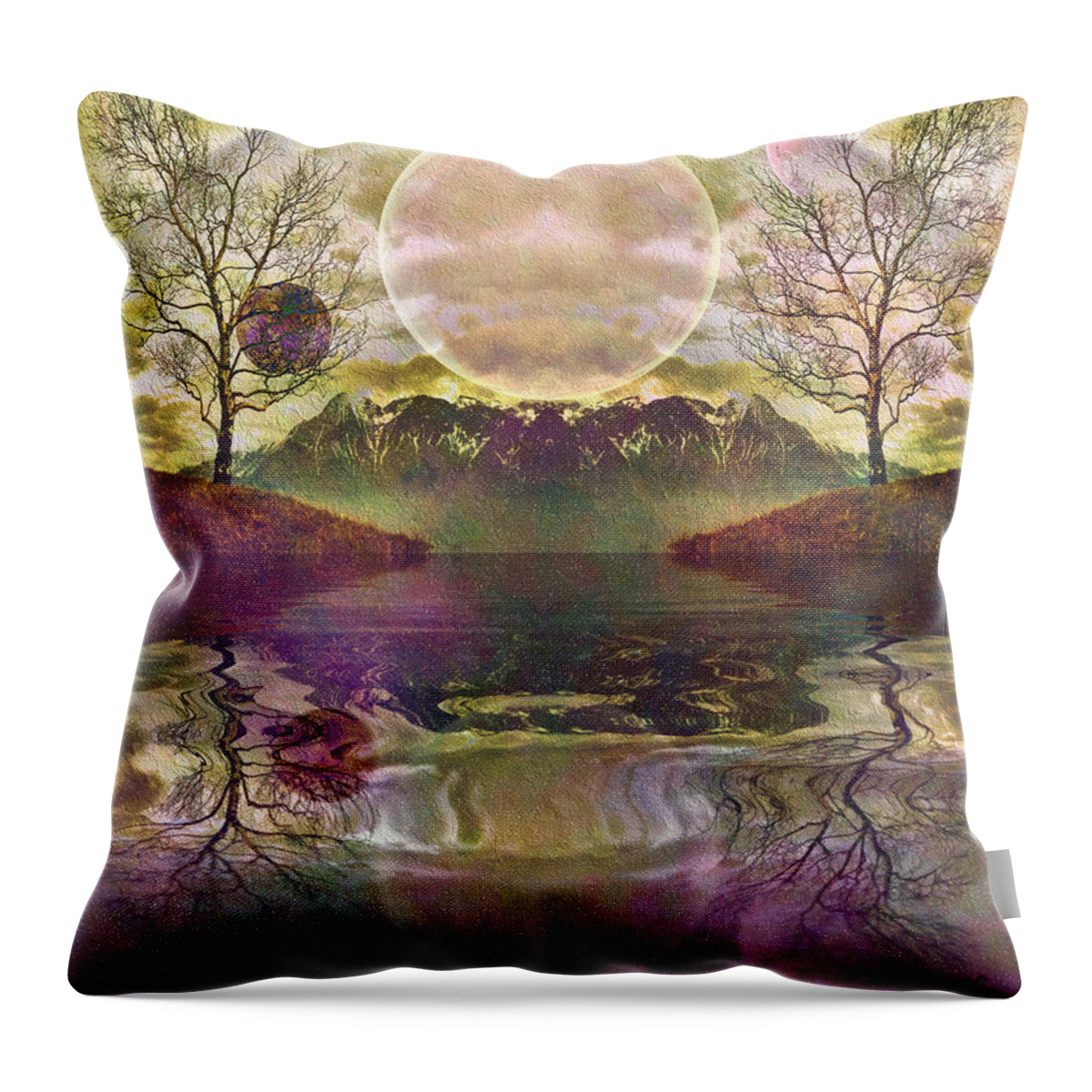 Dawn Throw Pillow featuring the digital art The Mystery of Dawn by Mimulux Patricia No