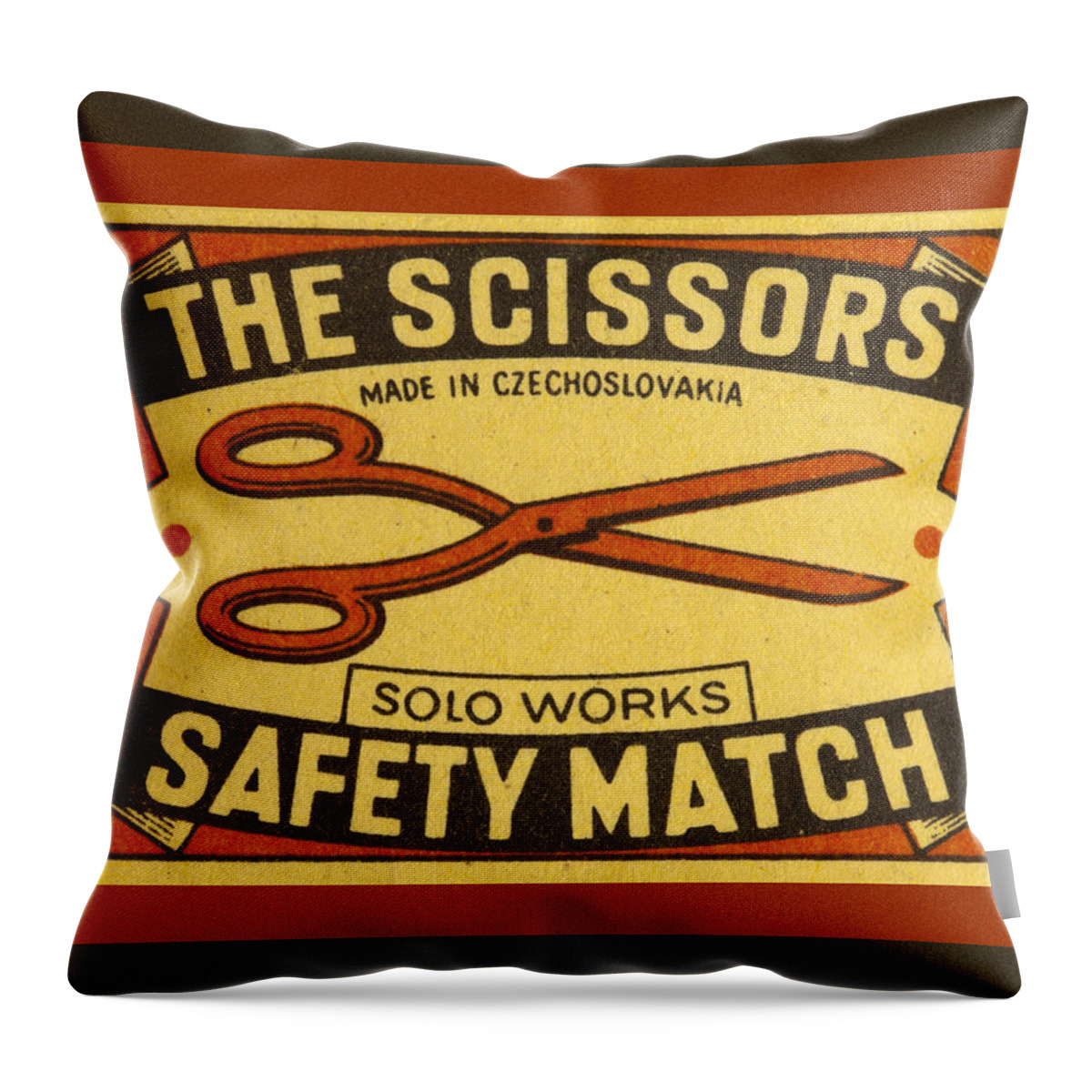 Czech Throw Pillow featuring the photograph The Scissors Safety Match by Carol Leigh