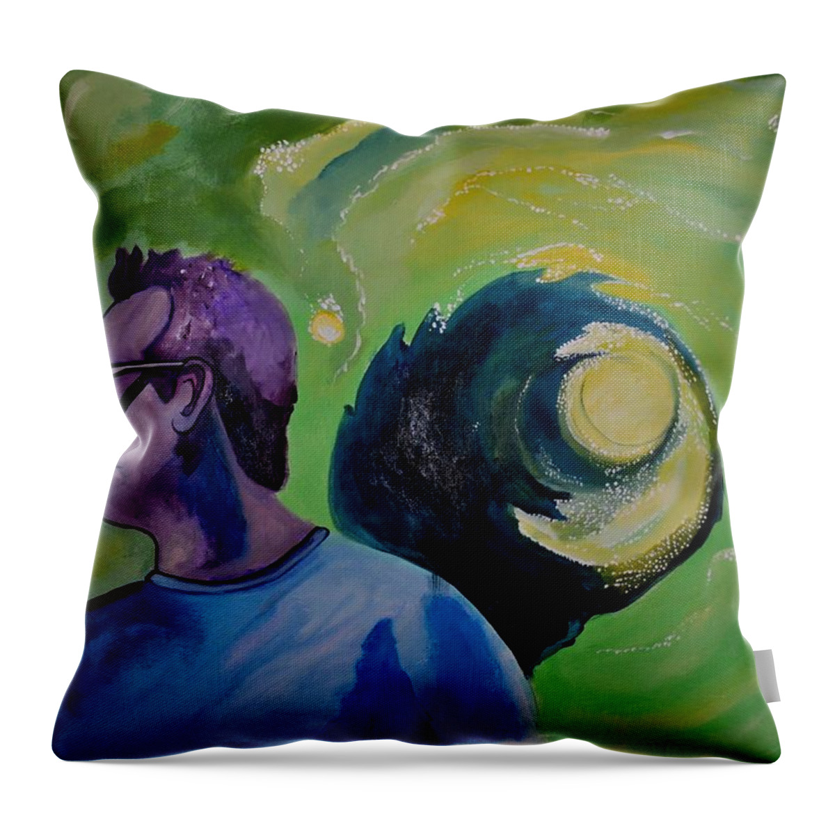 Music Throw Pillow featuring the painting The um Portal no two by Patricia Arroyo