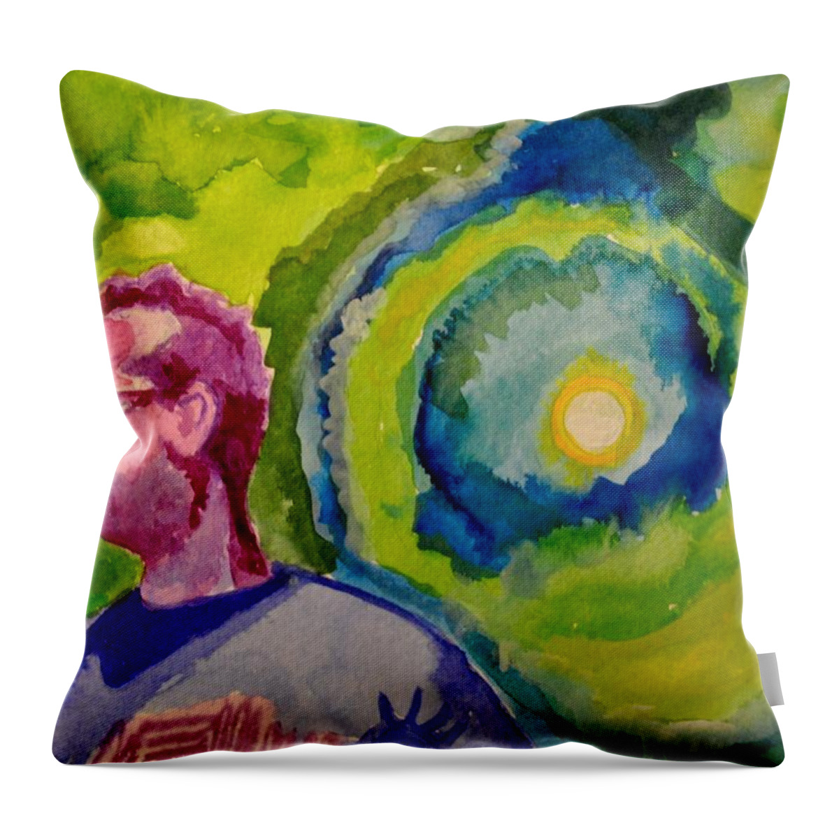 Umphrey's Mcgee Throw Pillow featuring the painting The Um Portal by Patricia Arroyo