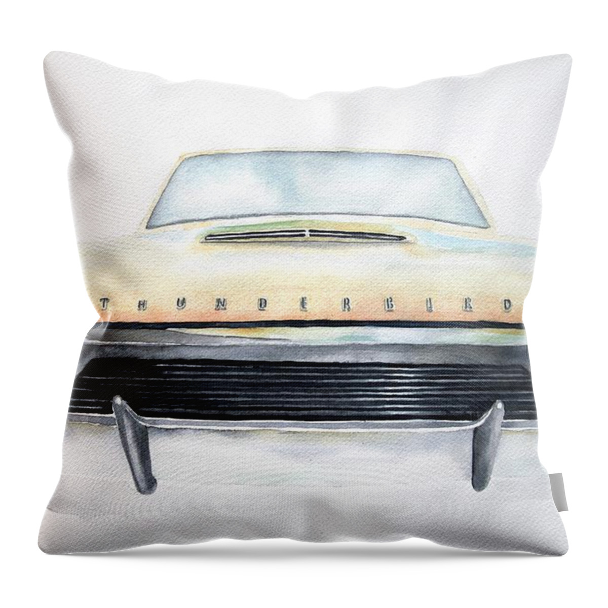 Car Throw Pillow featuring the painting Thunderbird by Ruth Kamenev