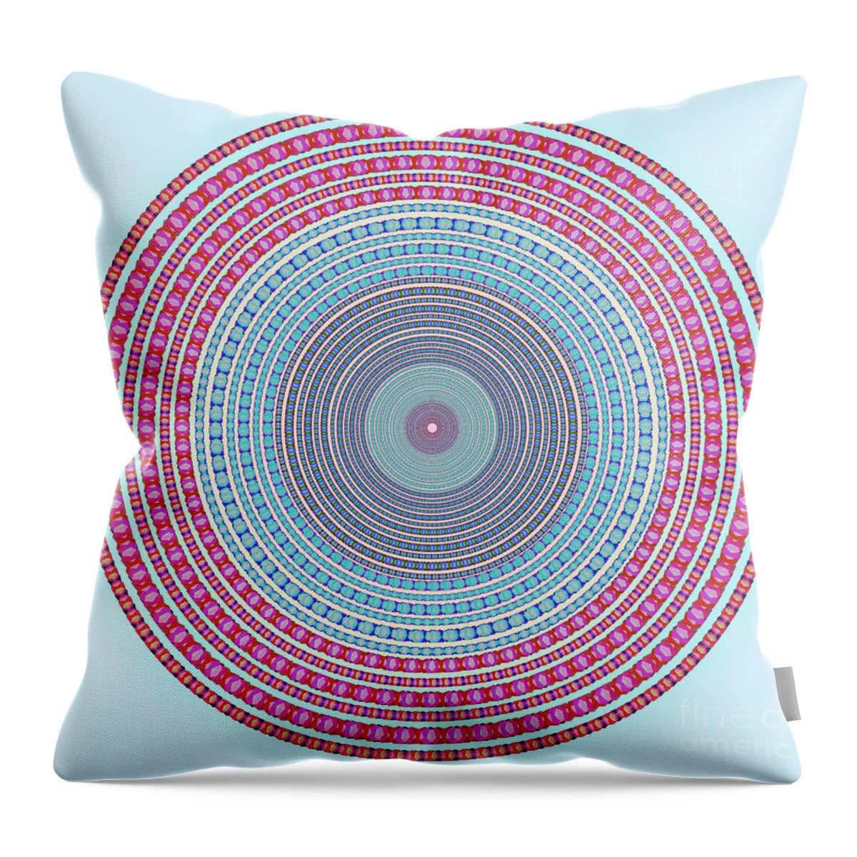 Abstract Throw Pillow featuring the digital art Vintage Color Circle by Atiketta Sangasaeng