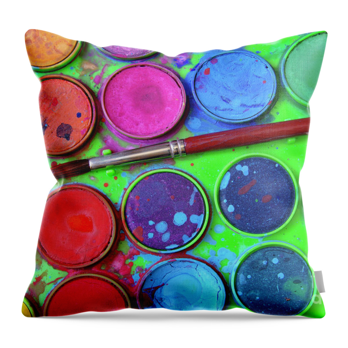Art Throw Pillow featuring the photograph Watercolor Palette by Carlos Caetano