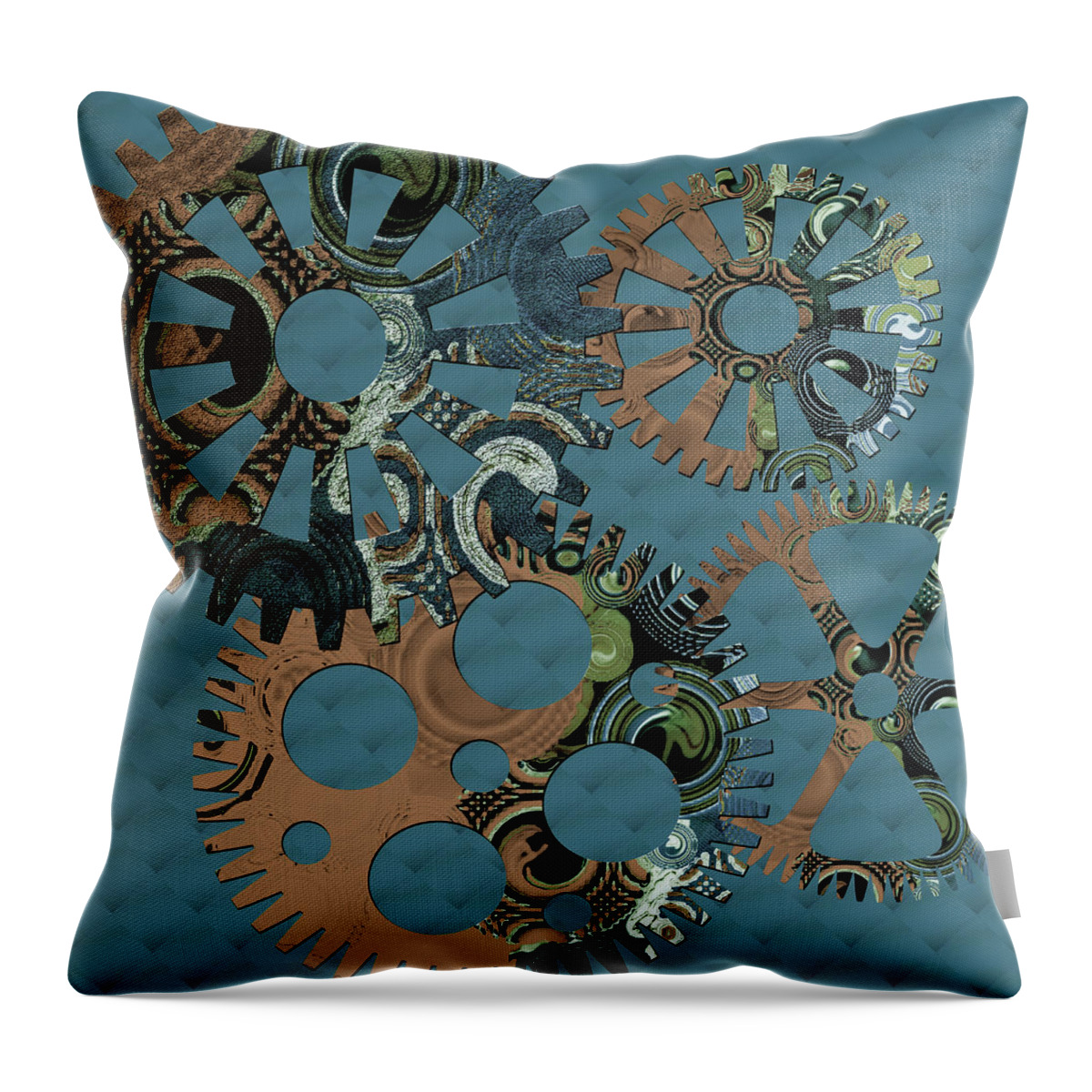 Digital Art Throw Pillow featuring the digital art Wheels by Bonnie Bruno