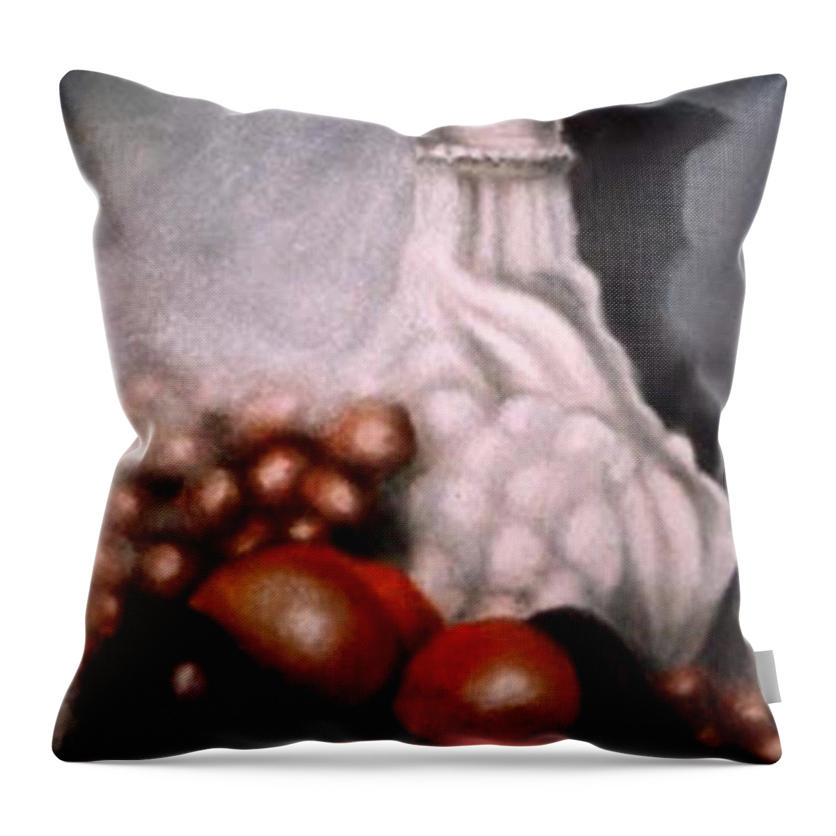 Pasatel Still Life Throw Pillow featuring the painting White Carafe by Jordana Sands
