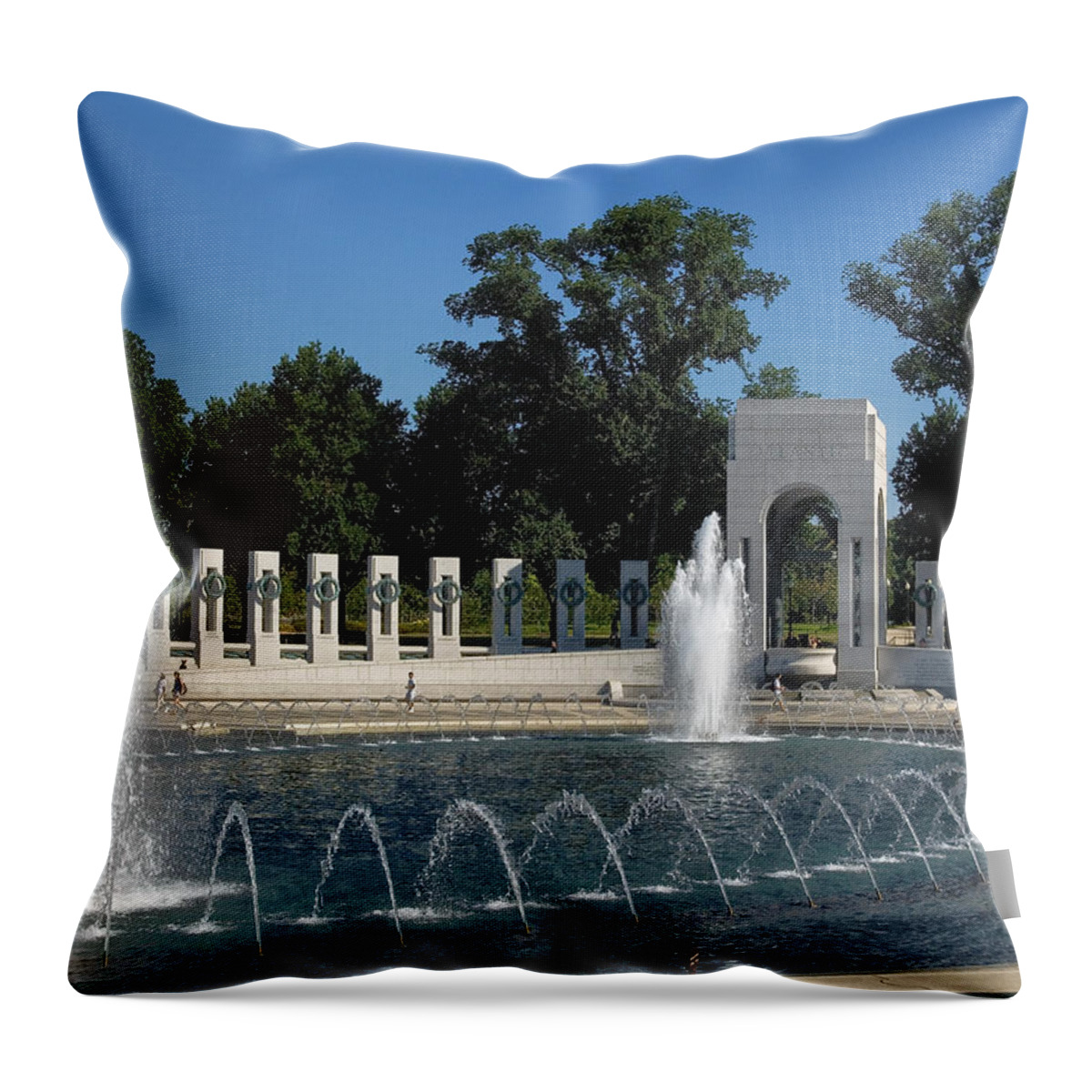 Scenic Throw Pillow featuring the photograph World War II Memorial--Atlantic Pavilion DS039 by Gerry Gantt