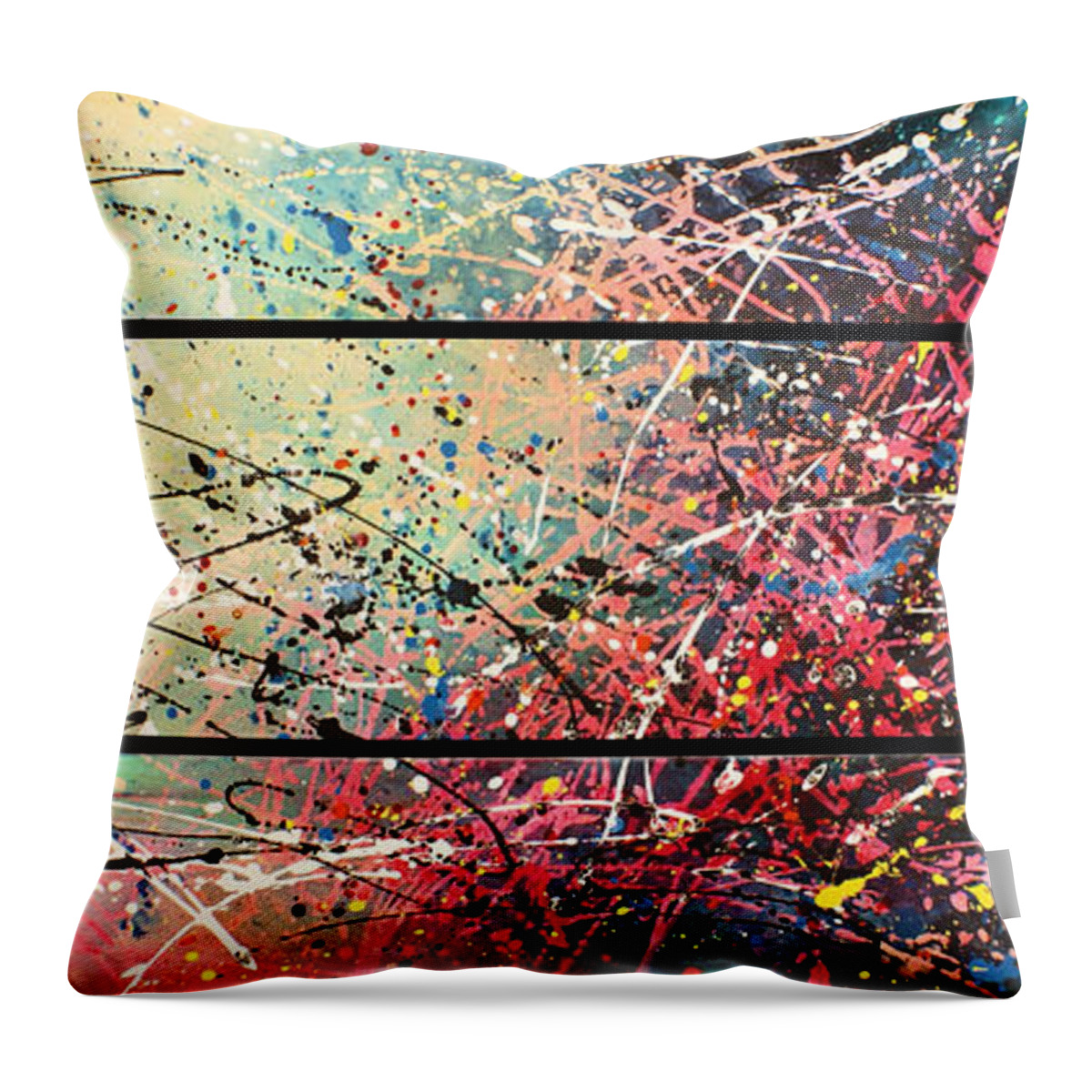 Abstract Throw Pillow featuring the painting ' Evening Shore ' by Michael Lang