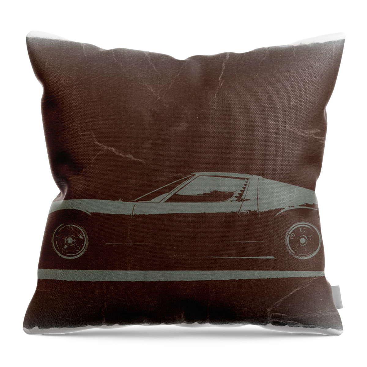 Lamborghini Miura Throw Pillow featuring the photograph Lamborghini Miura by Naxart Studio