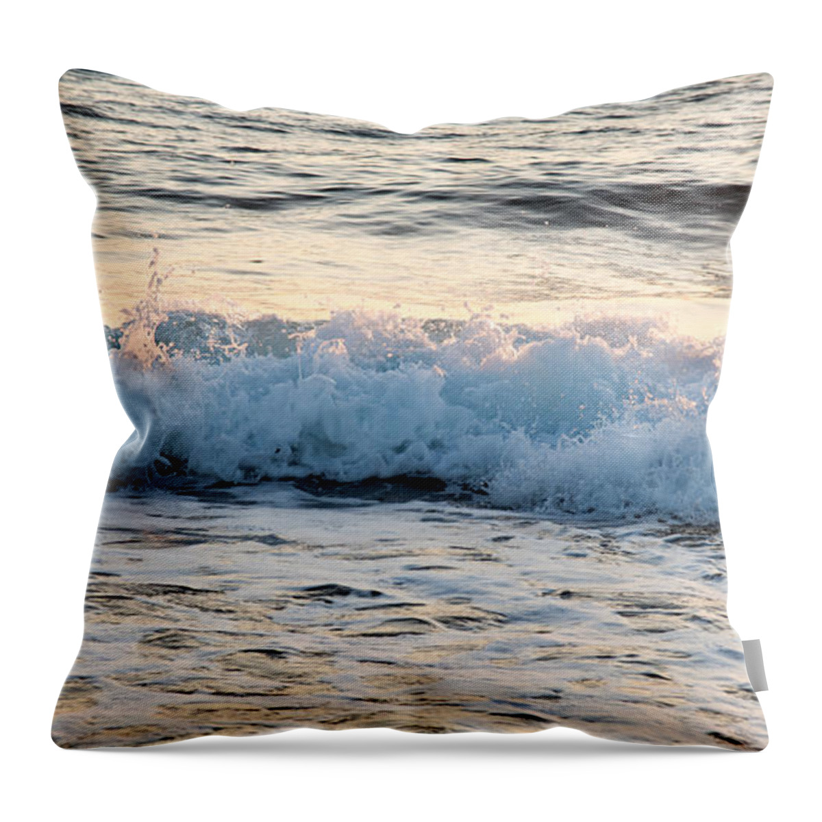 Coast Throw Pillow featuring the photograph Sea waves late in the evening by Michalakis Ppalis