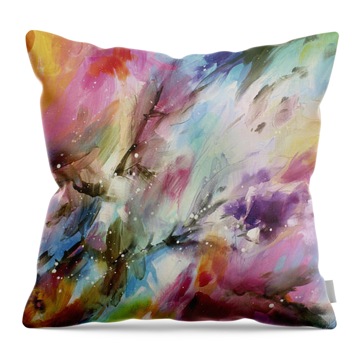 Abstract Throw Pillow featuring the painting ' Shifting Tide ' by Michael Lang