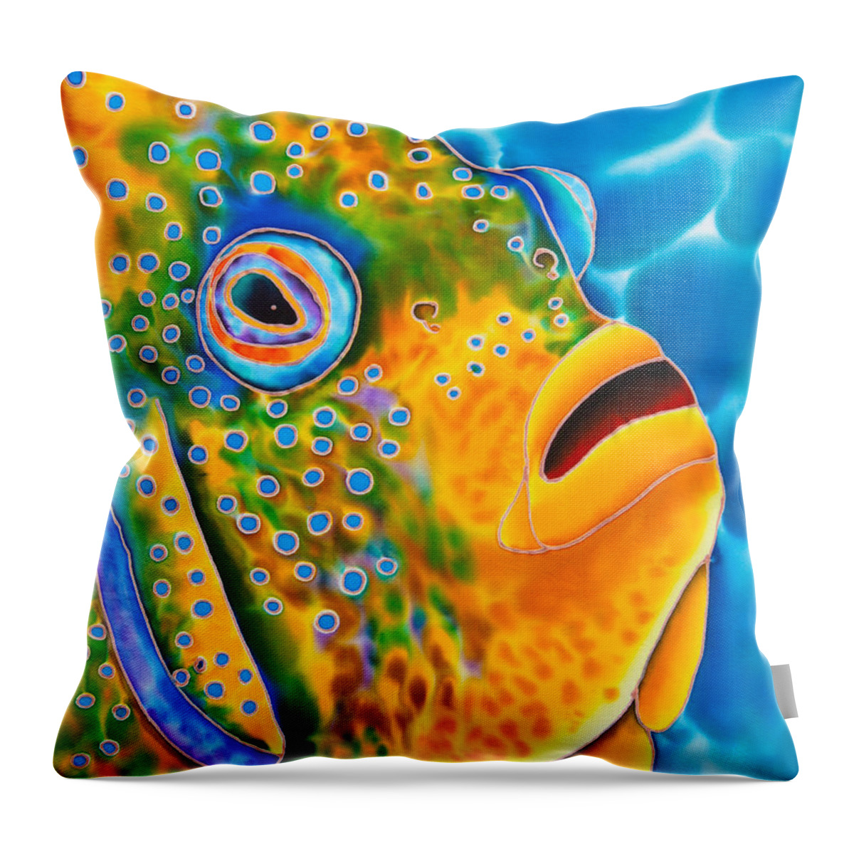 Fish Art Throw Pillow featuring the painting Angelfish by Daniel Jean-Baptiste