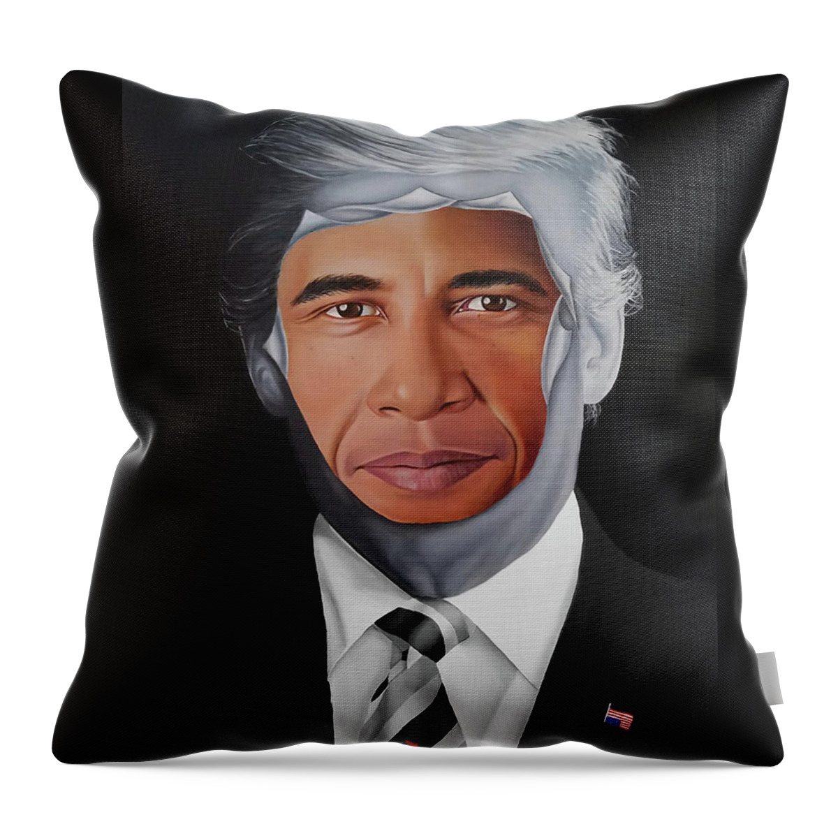 President Throw Pillow featuring the painting 45's Obsession by Vic Ritchey