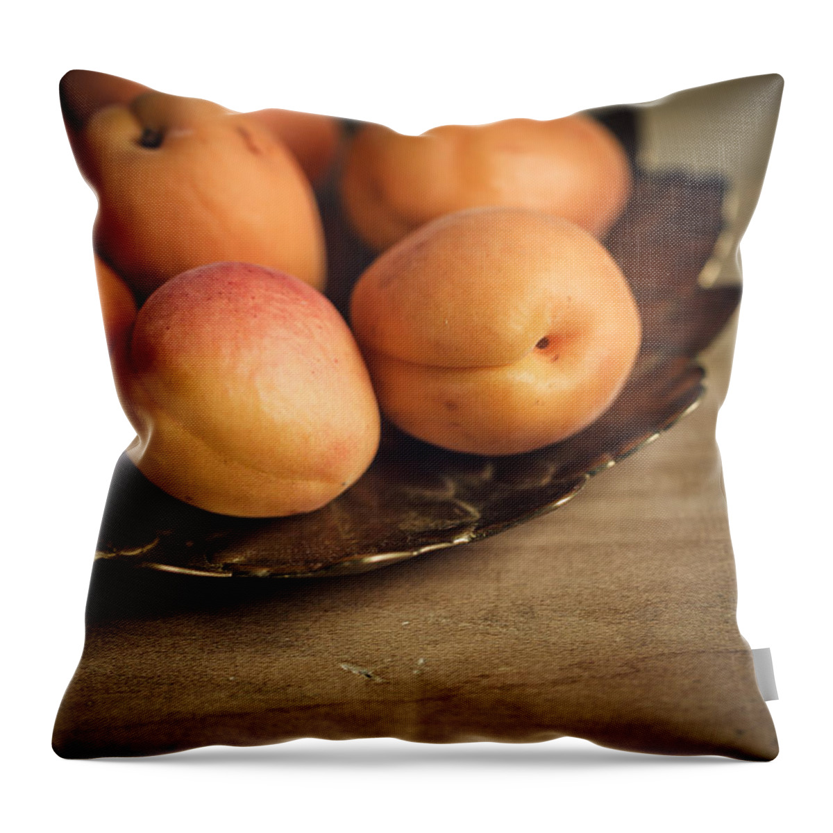 Apricot Throw Pillow featuring the photograph Apricots by Nailia Schwarz