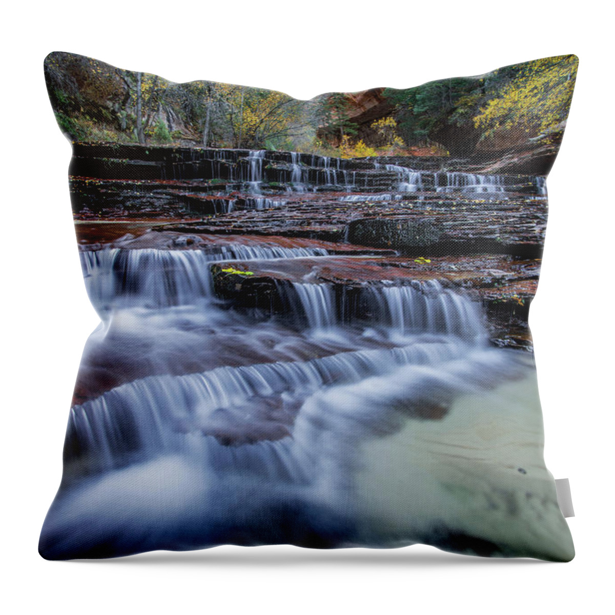 Zion Throw Pillow featuring the photograph Arch Angel Falls by Wesley Aston