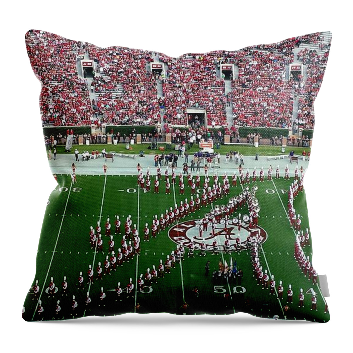 Gameday Throw Pillow featuring the photograph Bama Script A by Kenny Glover