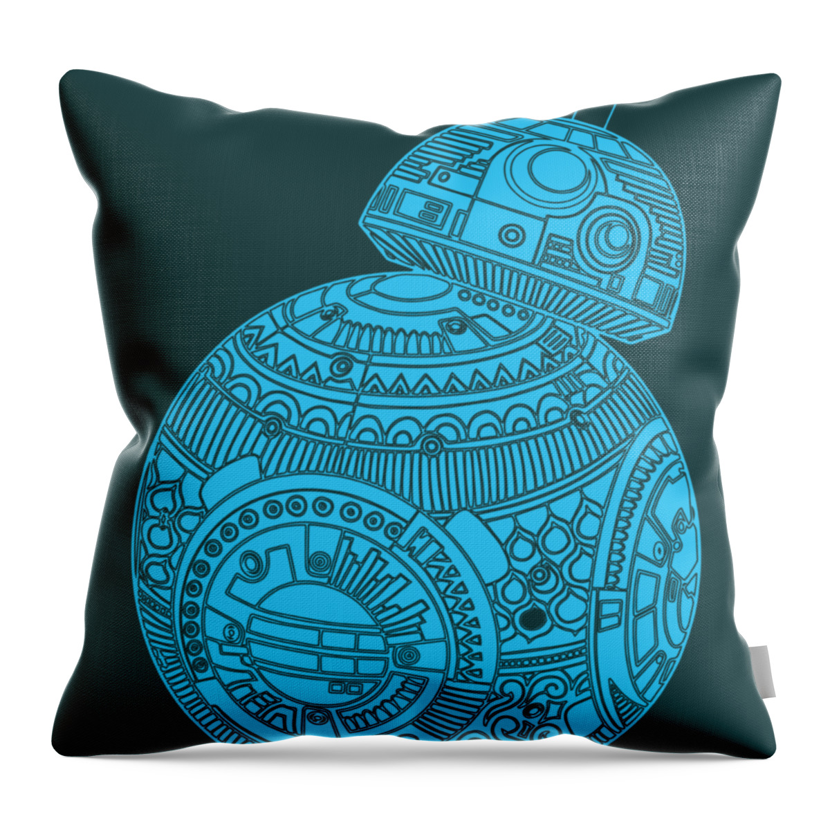 Bb8 Throw Pillow featuring the mixed media BB8 DROID - Star Wars Art, Blue by Studio Grafiikka