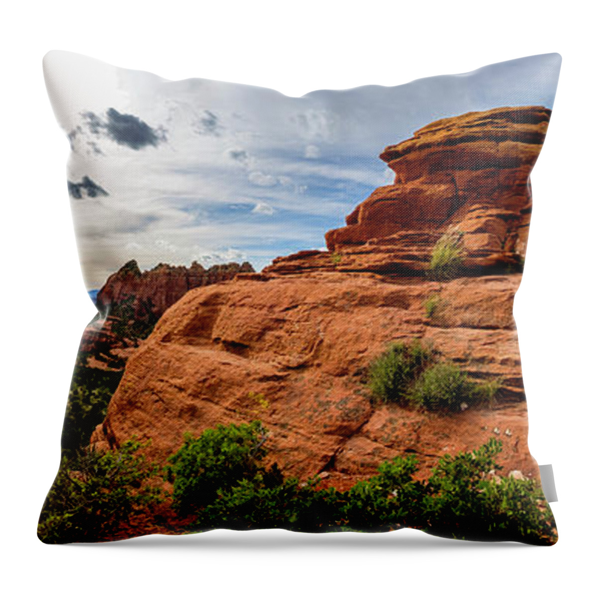 Arizona Throw Pillow featuring the photograph Beautiful Sedona Panorama by Raul Rodriguez
