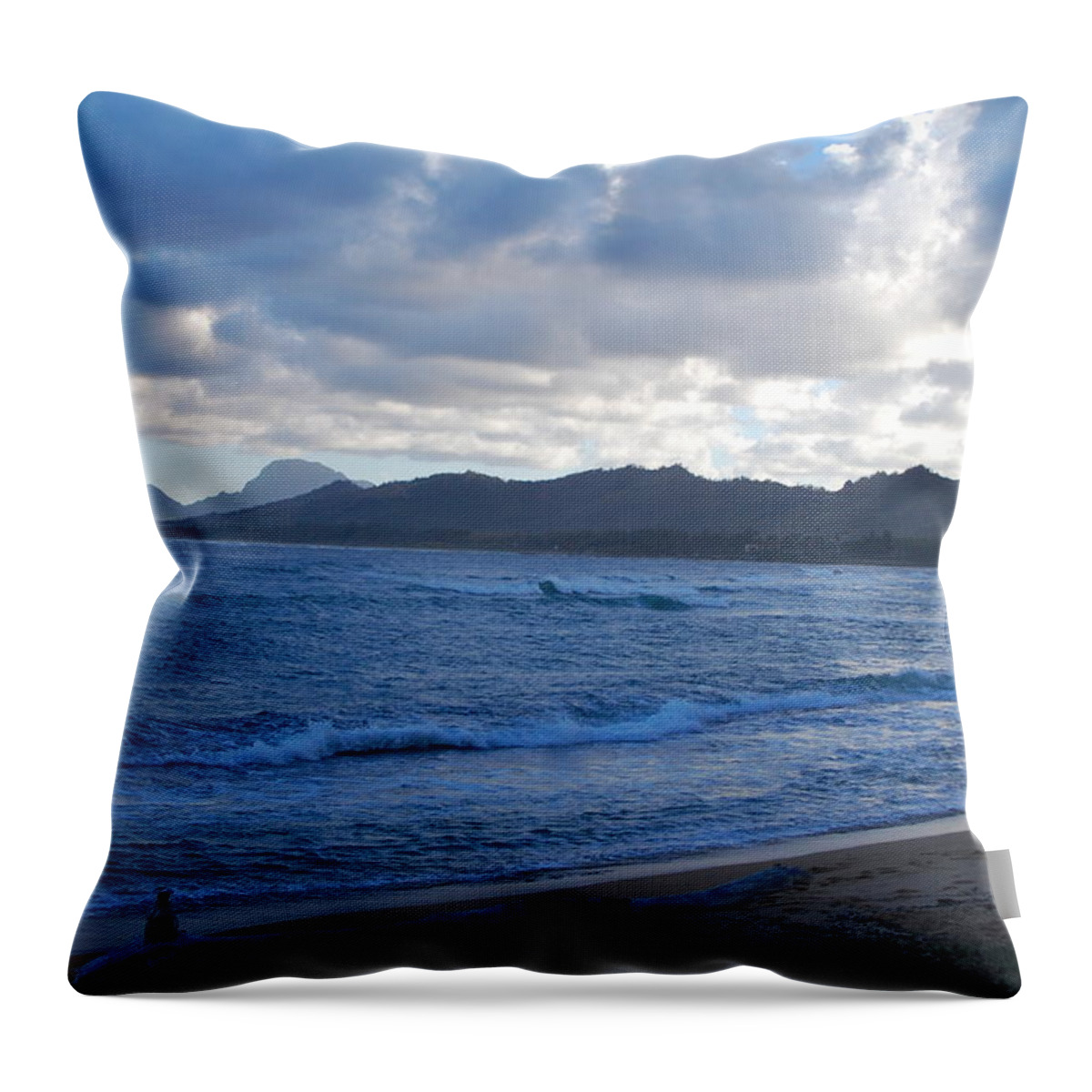 Kauai Throw Pillow featuring the photograph Blue Kauai Coast by Amy Fose