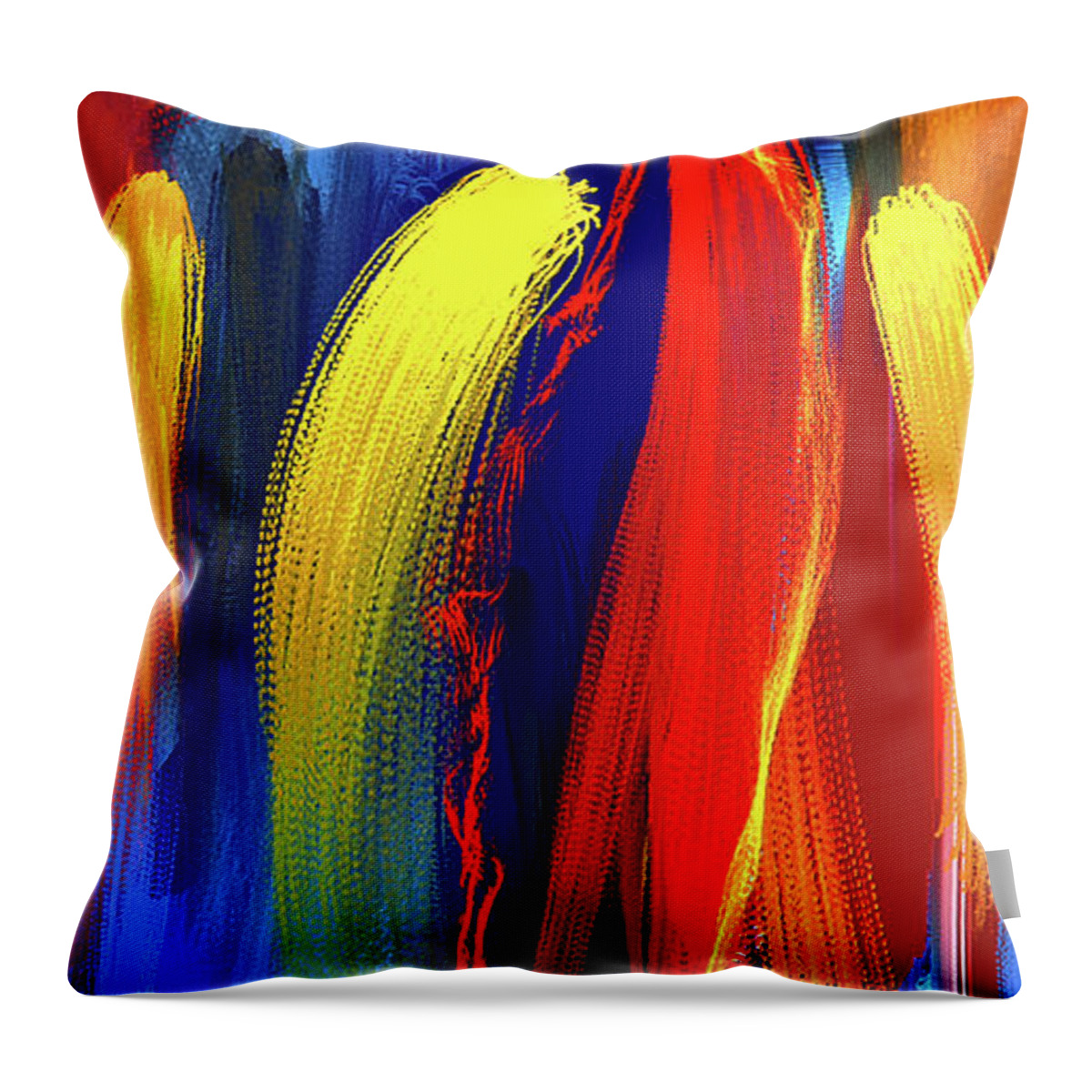 Bold Abstract Art Throw Pillow featuring the painting Be Bold - Primary Colors Abstract Art by Lourry Legarde
