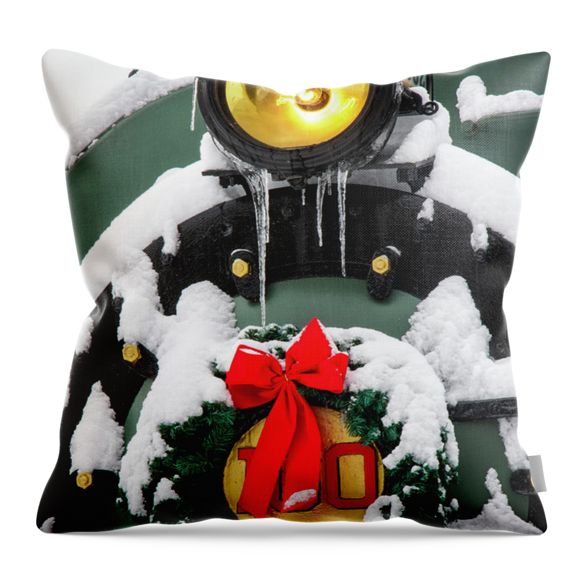 Christmas Throw Pillow featuring the photograph Christmas Train at Pacific Junction by Lon Dittrick