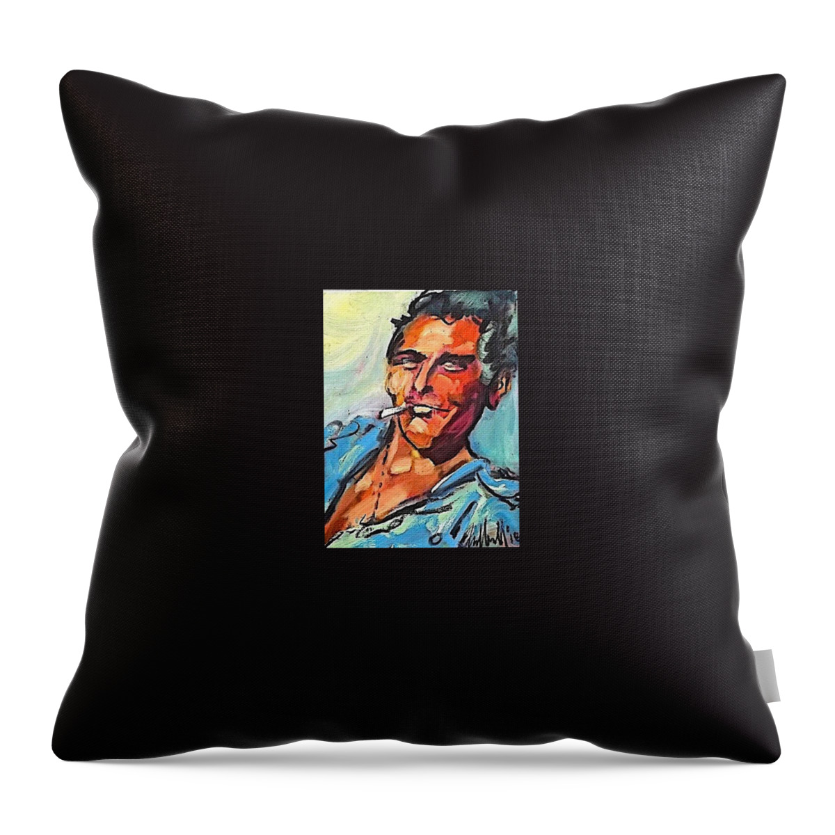 Painting Throw Pillow featuring the painting Cool Luke by Les Leffingwell