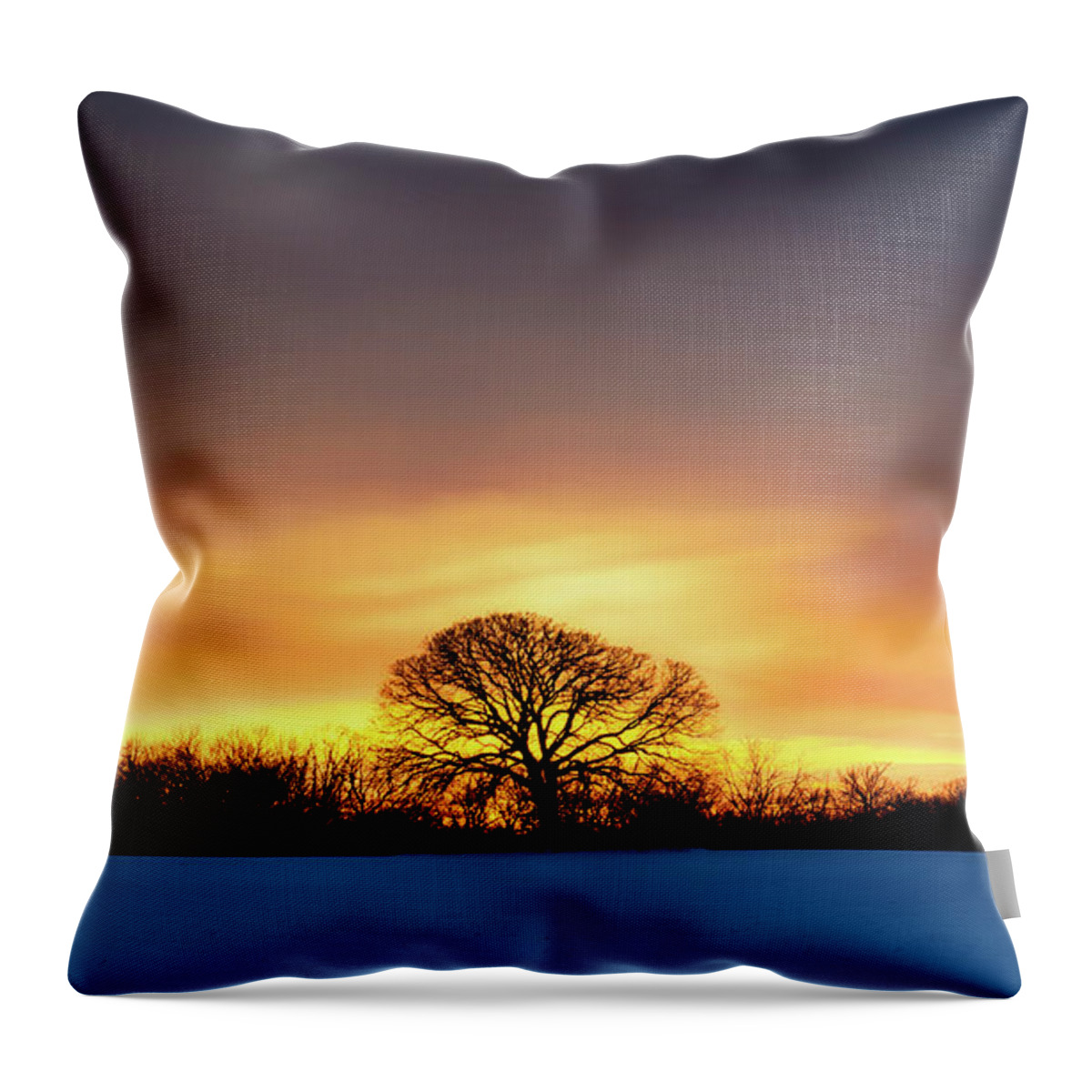  Throw Pillow featuring the photograph Fire In The Sky by Dan Hefle