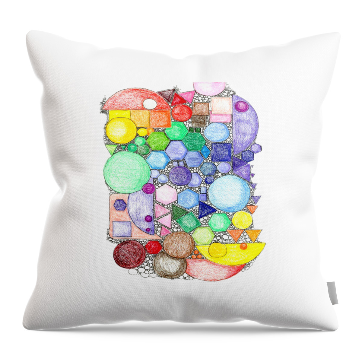 Circles Throw Pillow featuring the mixed media Geometry by Ruth Dailey