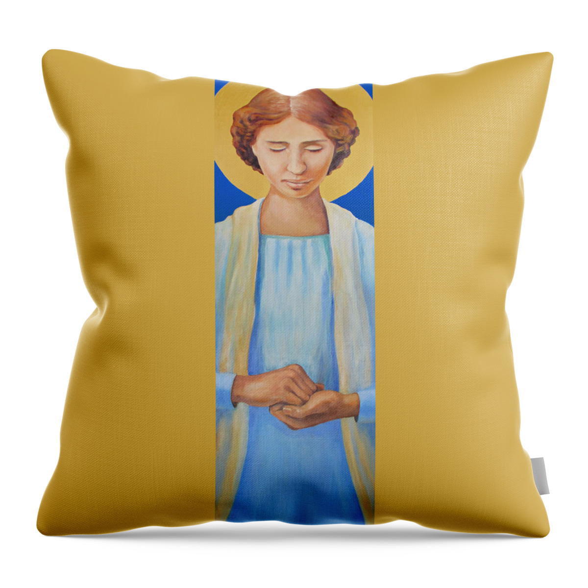 Helen Keller Throw Pillow featuring the painting Helen Keller by Linda Ruiz-Lozito