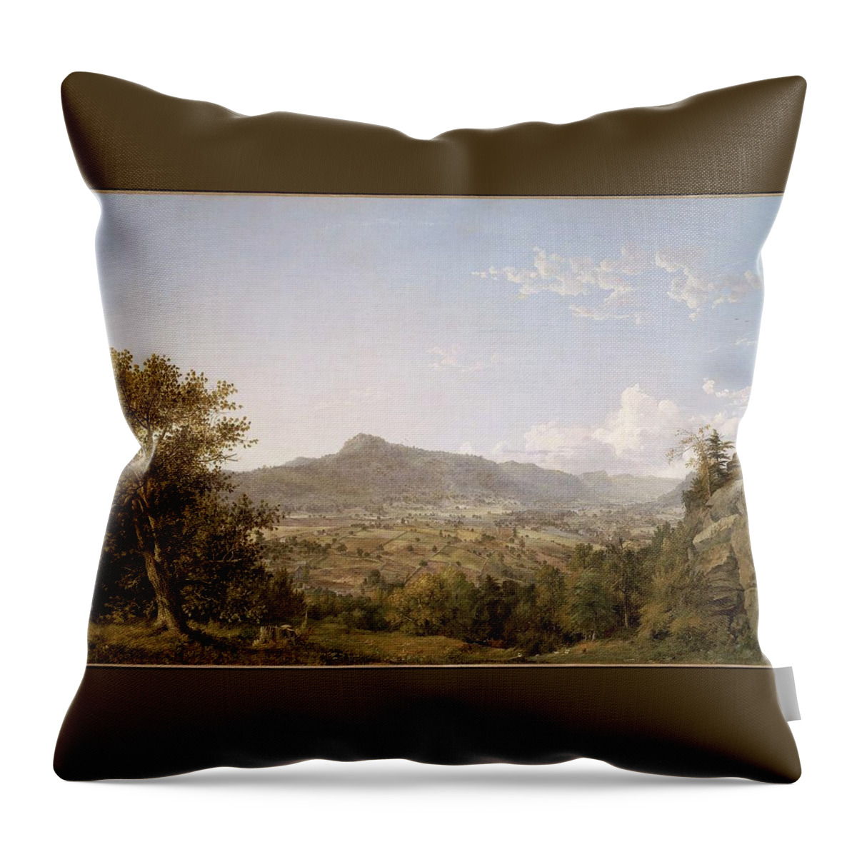 Schatacook Mountain Throw Pillow featuring the painting Housatonic Valley by MotionAge Designs
